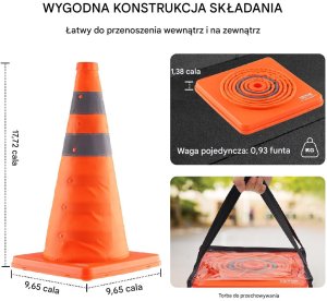 Składane Pachołki Drogowe 2 Sztuki 45 cm 3