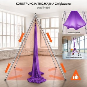 Stojak z Hamakiem Aerial Yoga Fioletowy 5