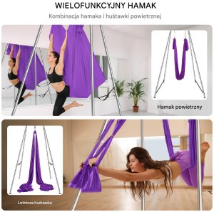 Stojak z Hamakiem Aerial Yoga Fioletowy 6
