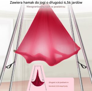 Stojak z Hamakiem Aerial Yoga Czerwony 4