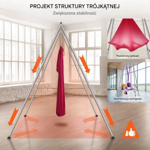 Stojak z Hamakiem Aerial Yoga Czerwony 5
