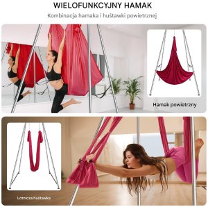 Stojak z Hamakiem Aerial Yoga Czerwony 6