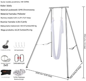 Stojak z Hamakiem Aerial Yoga Biały 2