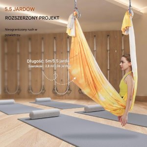 Zestaw Hamak do Aerial Yoga Złoty Gradient 3