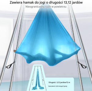 Stojak z Hamakiem Aerial Yoga Niebieski 3
