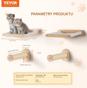 Wiszące Półki dla Kota Zestaw 3-częściowy 2