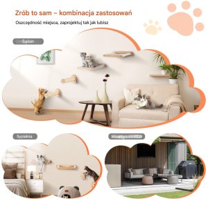 Wiszące Półki dla Kota Zestaw 3-częściowy 6