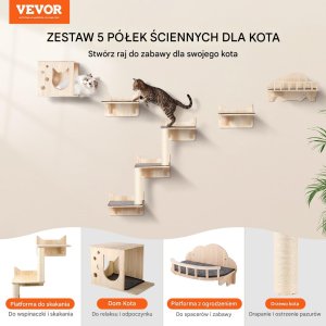 Wiszące Półki dla Kota Zestaw 5-częściowy 4