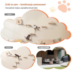 Wiszące Półki dla Kota Zestaw 5-częściowy 7