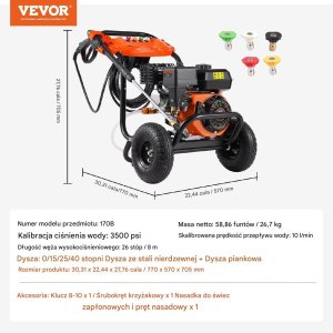 Gazowa Myjka Ciśnieniowa 3500 PSI 10 L/min 2