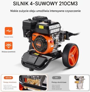 Gazowa Myjka Ciśnieniowa 3950 PSI 10 L/min 3