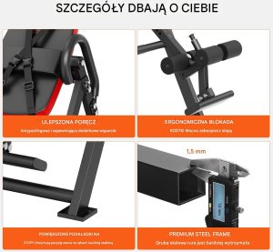 Ławka do ćwiczeń inwersyjnych składana do treningu siłowego i rozciągania 6
