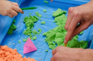 Piasek kinetyczny z foremkami 3 kg zielony 6