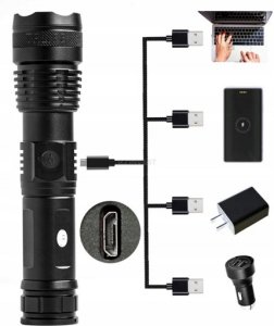 latarka taktyczna 16,5 x 4 x 4 cm 2200mAh 3