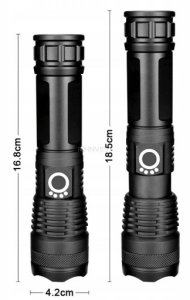 latarka taktyczna 16,5 x 4 x 4 cm 2200mAh 4