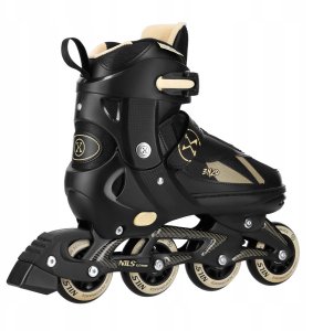 Rolki Nils Extreme NH382 rekreacyjne regulowane czarno-beżowe r. 32-35 4