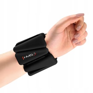 SNK01 BLACK SILIKONOWE OBCIĄŻNIKI DO ĆWICZEŃ NA KOSTKI I NADGARSTKI HMS 2