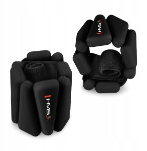 SNK01 BLACK SILIKONOWE OBCIĄŻNIKI DO ĆWICZEŃ NA KOSTKI I NADGARSTKI HMS 4