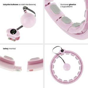 ZESTAW HULA HOP HHW09 PINK Z PIŁKĄ GRAWITACYJNĄ I LICZNIKIEM HMS + PAS BR163 BLACK 13