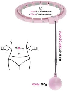 ZESTAW HULA HOP HHW09 PINK Z PIŁKĄ GRAWITACYJNĄ I LICZNIKIEM HMS + PAS BR163 BLACK 14