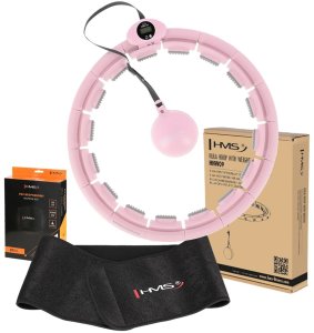 ZESTAW HULA HOP HHW09 PINK Z PIŁKĄ GRAWITACYJNĄ I LICZNIKIEM HMS + PAS BR163 BLACK 21