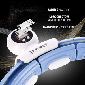 HMS ZESTAW HULA HOP MAGNETYCZNY BLUE HHM15 Z LICZNIKIEM HMS + PAS BR163 BLACK PLUS SIZE 13