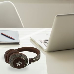 Słuchawki nauszne Guess Bluetooth ENC    Metal 4G Logo brązowy 8