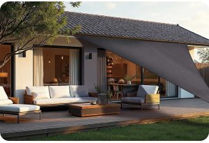 Żagiel przeciwsłoneczny trójkątny 7m2 Plonos PL-886 szary 9