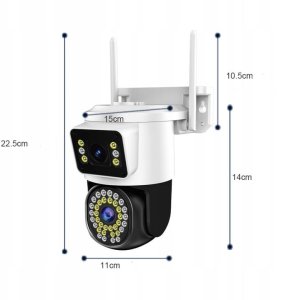 Podwójna Kamera Wifi ZEWNĘTRZNA 8MPx Obrotowa ULTRA HD BIAŁA ZOOM DETEKCJA [TS-Smart] 3