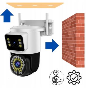 Podwójna Kamera Wifi ZEWNĘTRZNA 8MPx Obrotowa ULTRA HD BIAŁA ZOOM DETEKCJA [TS-Smart] 6