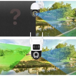 Podwójna Kamera Wifi ZEWNĘTRZNA 8MPx Obrotowa ULTRA HD BIAŁA ZOOM DETEKCJA [TS-Smart] 7