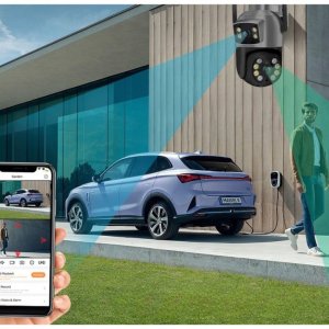 Podwójna Kamera WIFI IP Zewnętrzna Obrotowa 8MPX Mikrofon FUNKCJE AI CZARNA [S-II] 9