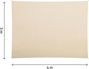 Żagiel przeciwsłoneczny prostokątny 3x4m Plonos PL-885 beżowy 3