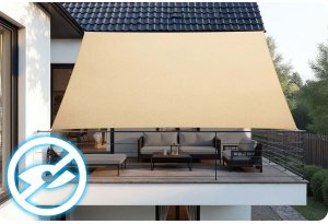 Żagiel przeciwsłoneczny prostokątny 3x4m Plonos PL-885 beżowy 5