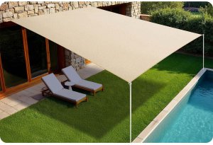 Żagiel przeciwsłoneczny prostokątny 3x4m Plonos PL-885 beżowy 8