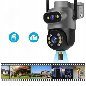 Podwójna Kamera WIFI IP Zewnętrzna Obrotowa 8MPX Detekcja Funkcje AI AUDIO [S-I] 5