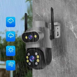 Podwójna Kamera WIFI IP Zewnętrzna Obrotowa 8MPX Detekcja Funkcje AI AUDIO [S-I] 6