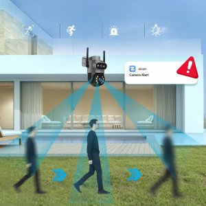 Podwójna Kamera WIFI IP Zewnętrzna Obrotowa 8MPX Detekcja Funkcje AI AUDIO [S-I] 8