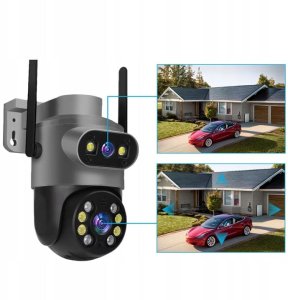 Podwójna Kamera WIFI IP Zewnętrzna Obrotowa 8MPX Detekcja Funkcje AI AUDIO [S-I] 10