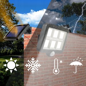 LAMPA SOLARNA LED CZUJNIK RUCHU ZMIERZCHU ZEWNĘTRZNA HALOGEN OGRODOWA PILOT 13