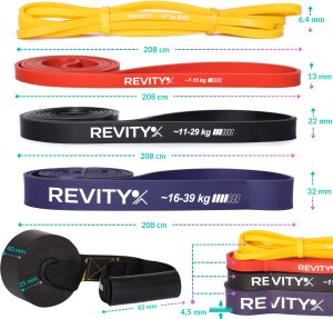 Revity Gumy do ćwiczeń oporowe Power Bands zestaw 4 sztuk 3-39 kg 2