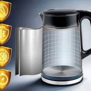 Czajnik elektryczny 1,7l Berdsen BD-71 czarno-srebrny 13