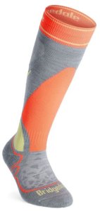 Skarpety dziecięce Bridgedale Ski Junior Racer Merino Performance - grey/neon 34 - 36 1
