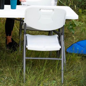 Springos Krzesła cateringowe składane 4 szt. turystyczne do ogrodu na piknik białe UNIWERSALNY 2