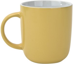 Kubek ceramiczny 400 ml żółto-biały 2