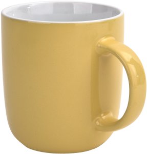 Kubek ceramiczny 400 ml żółto-biały 3