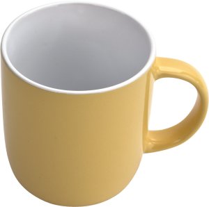 Kubek ceramiczny 400 ml żółto-biały 4