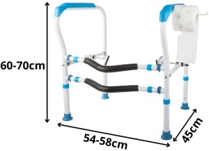Uchwyt toaletowy regulowany poręcz wc stabilna dla osób starszych seniorów 2