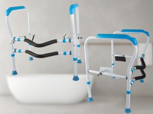 Uchwyt toaletowy regulowany poręcz wc stabilna dla osób starszych seniorów 7