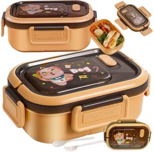 Lunchbox śniadaniówka pojemnik na śniadanie obiad z przegródkami sztućce 1